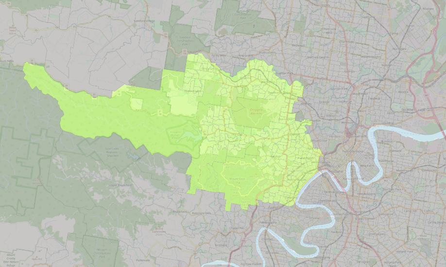 Modelling areas: The Gap - Enoggera and Brisbane Inner - West