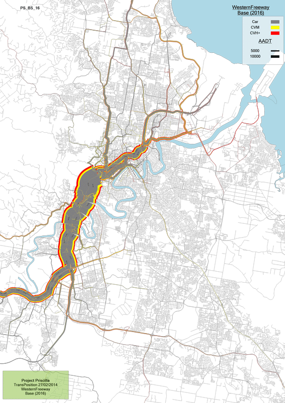 A select link plot in Brisbane - the Western Freeway